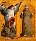 Saints Canvas Paintings - Saints Michael and Francis